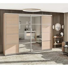 Sliding wardrobe 3.4 m "From 4 parts" four doors with mirror